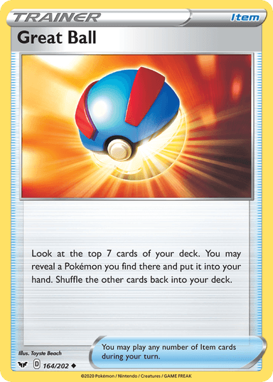Carta Great Ball 164/202 do set Sword & Shield — Pokémon TCG | Bynx