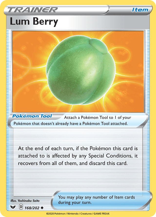 Carta Lum Berry 168/202 do set Sword & Shield — Pokémon TCG | Bynx