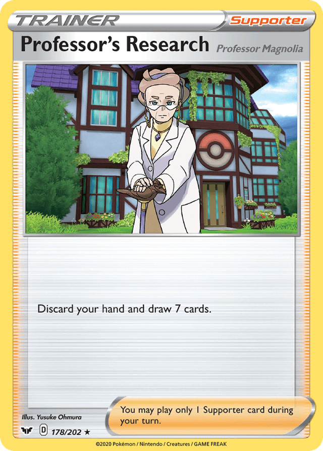 Carta Professor's Research (Professor Magnolia) 178/202 do set Sword & Shield — Pokémon TCG | Bynx