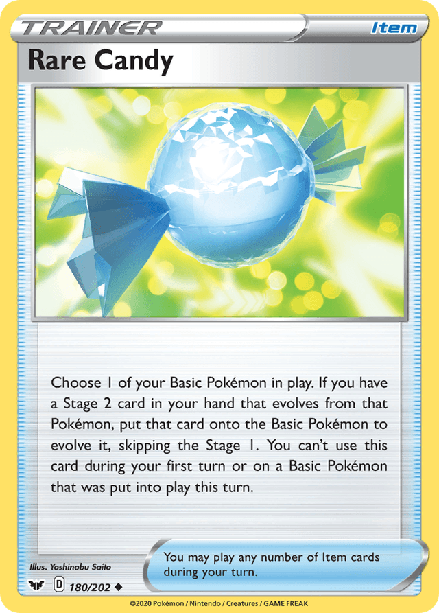 Carta Rare Candy 180/202 do set Sword & Shield — Pokémon TCG | Bynx