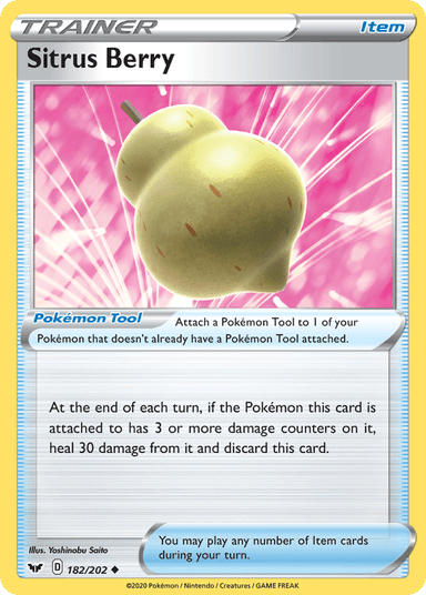 Carta Sitrus Berry 182/202 do set Sword & Shield — Pokémon TCG | Bynx