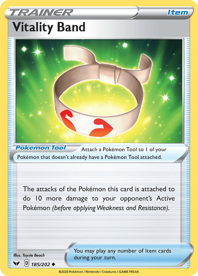 Carta Vitality Band 185/202 do set Sword & Shield — Pokémon TCG | Bynx