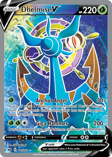 Carta Dhelmise V 187/202 do set Sword & Shield — Pokémon TCG | Bynx