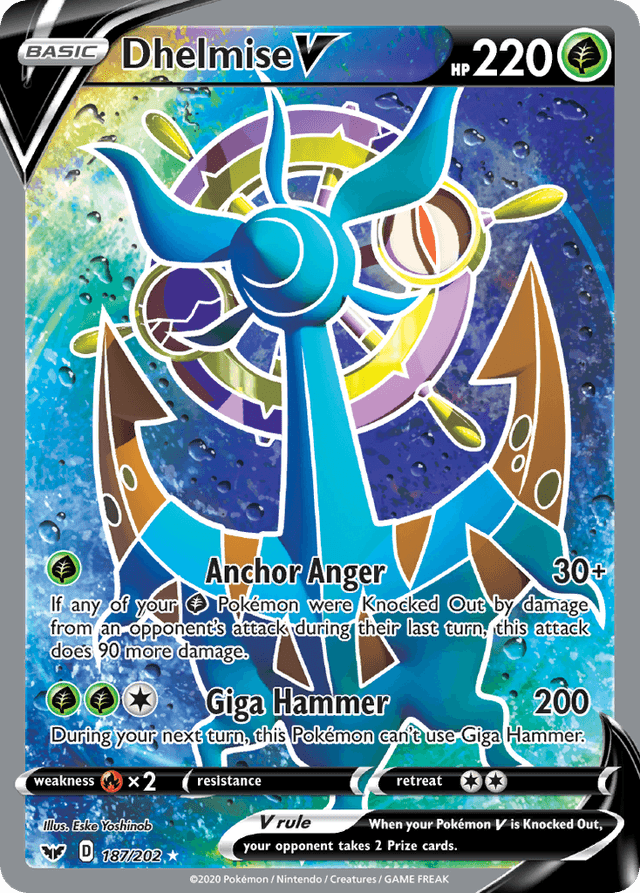 Carta Dhelmise V 187/202 do set Sword & Shield — Pokémon TCG | Bynx