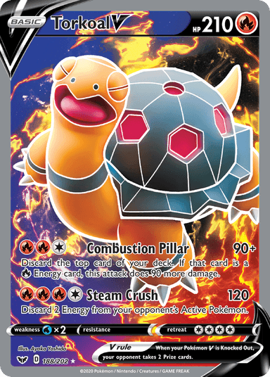 Carta Torkoal V 188/202 do set Sword & Shield — Pokémon TCG | Bynx