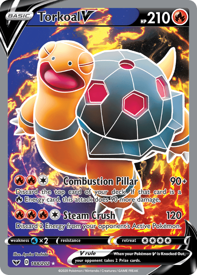 Carta Torkoal V 188/202 do set Sword & Shield — Pokémon TCG | Bynx