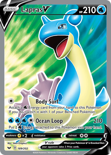 Carta Lapras V 189/202 do set Sword & Shield — Pokémon TCG | Bynx