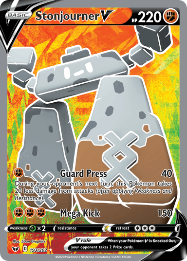Carta Stonjourner V 193/202 do set Sword & Shield — Pokémon TCG | Bynx