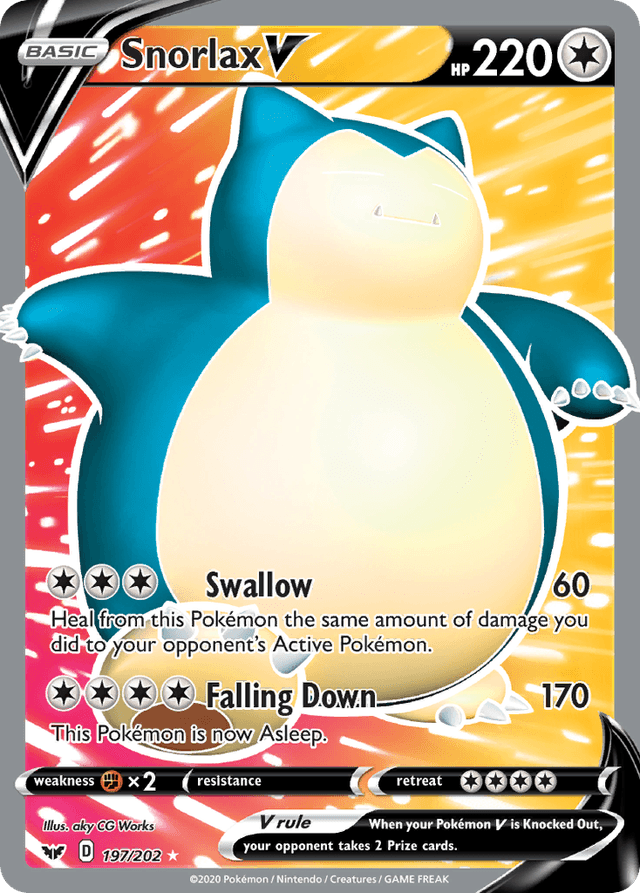 Carta Snorlax V 197/202 do set Sword & Shield — Pokémon TCG | Bynx