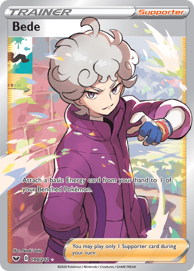 Carta Bede 199/202 do set Sword & Shield — Pokémon TCG | Bynx