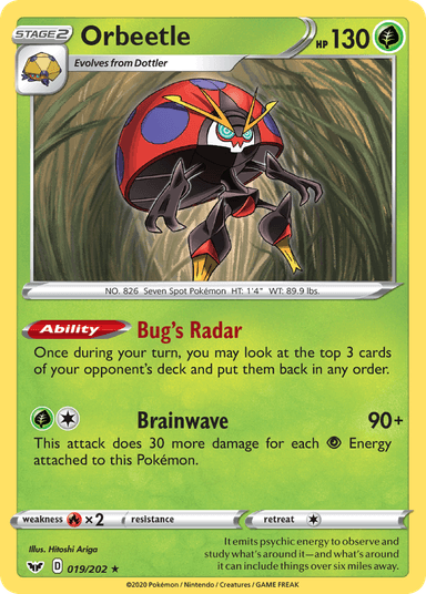 Carta Orbeetle 19/202 do set Sword & Shield — Pokémon TCG | Bynx