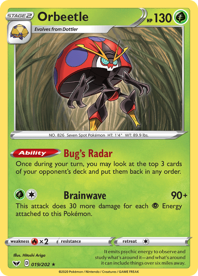 Carta Orbeetle 19/202 do set Sword & Shield — Pokémon TCG | Bynx