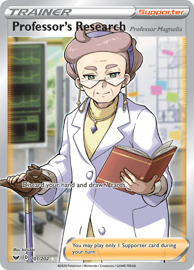 Carta Professor's Research (Professor Magnolia) 201/202 do set Sword & Shield — Pokémon TCG | Bynx
