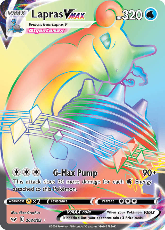 Carta Lapras VMAX 203/202 do set Sword & Shield — Pokémon TCG | Bynx