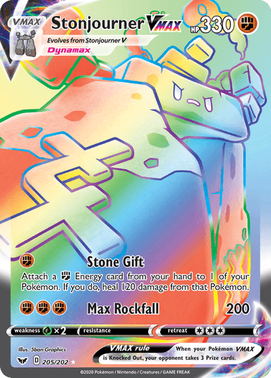 Carta Stonjourner VMAX 205/202 do set Sword & Shield — Pokémon TCG | Bynx