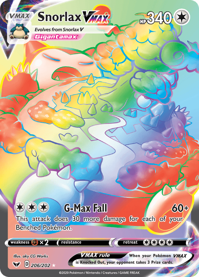 Carta Snorlax VMAX 206/202 do set Sword & Shield — Pokémon TCG | Bynx