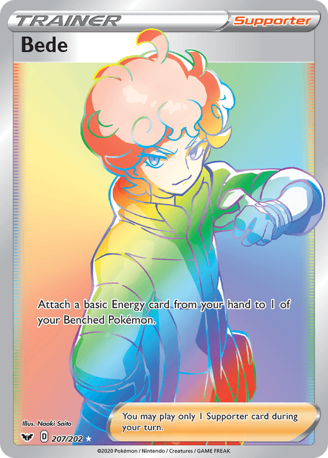 Carta Bede 207/202 do set Sword & Shield — Pokémon TCG | Bynx