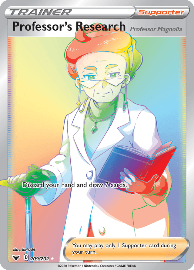 Carta Professor's Research (Professor Magnolia) 209/202 do set Sword & Shield — Pokémon TCG | Bynx