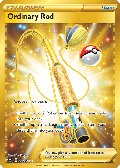 Carta Ordinary Rod 215/202 do set Sword & Shield — Pokémon TCG | Bynx