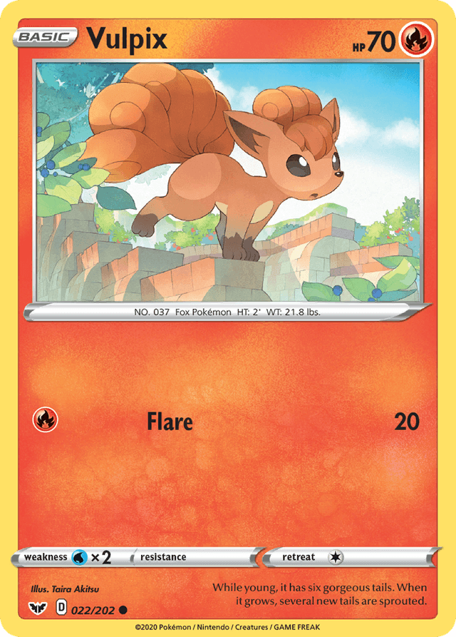 Carta Vulpix 22/202 do set Sword & Shield — Pokémon TCG | Bynx