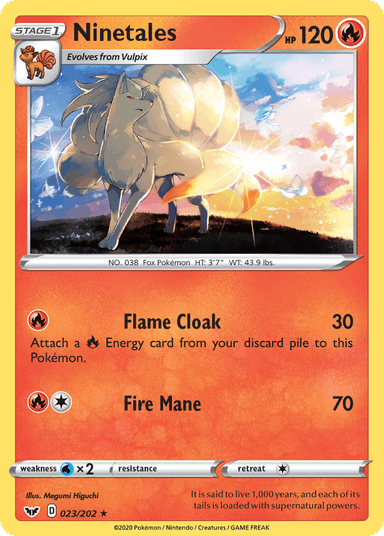 Carta Ninetales 23/202 do set Sword & Shield — Pokémon TCG | Bynx
