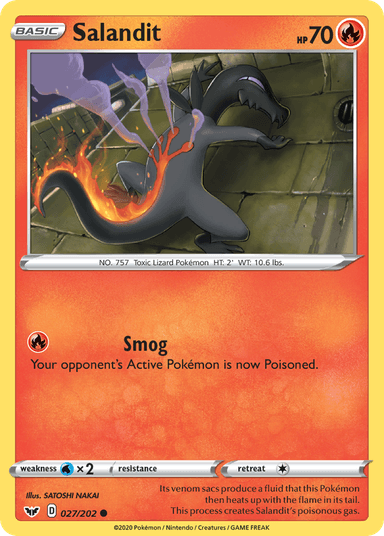 Carta Salandit 27/202 do set Sword & Shield — Pokémon TCG | Bynx