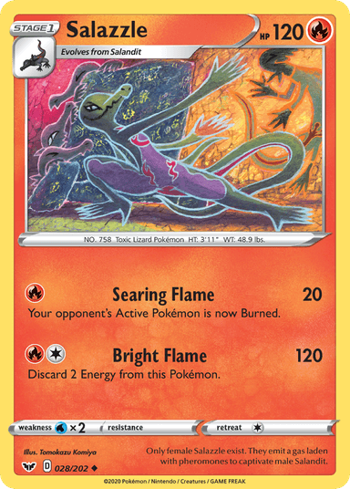 Carta Salazzle 28/202 do set Sword & Shield — Pokémon TCG | Bynx