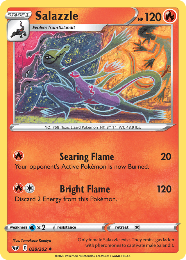 Carta Salazzle 28/202 do set Sword & Shield — Pokémon TCG | Bynx
