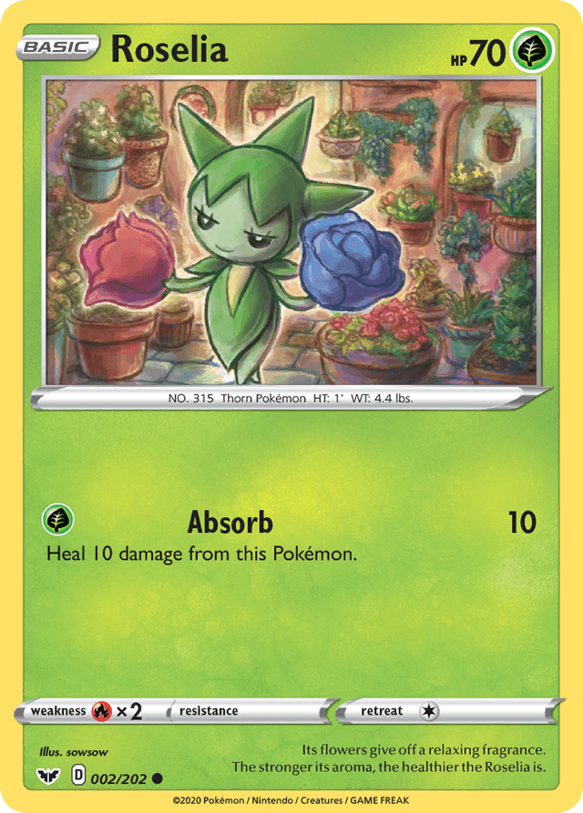 Carta Roselia 2/202 do set Sword & Shield — Pokémon TCG | Bynx
