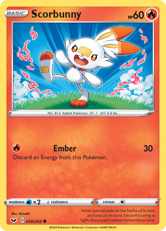 Carta Scorbunny 30/202 do set Sword & Shield — Pokémon TCG | Bynx
