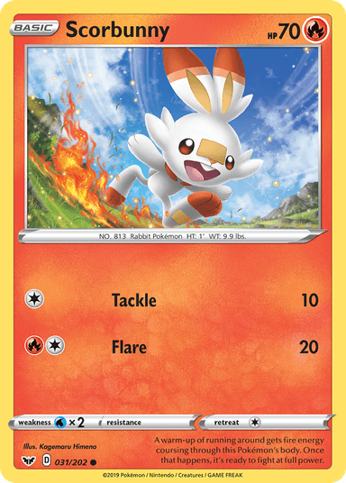 Carta Scorbunny 31/202 do set Sword & Shield — Pokémon TCG | Bynx