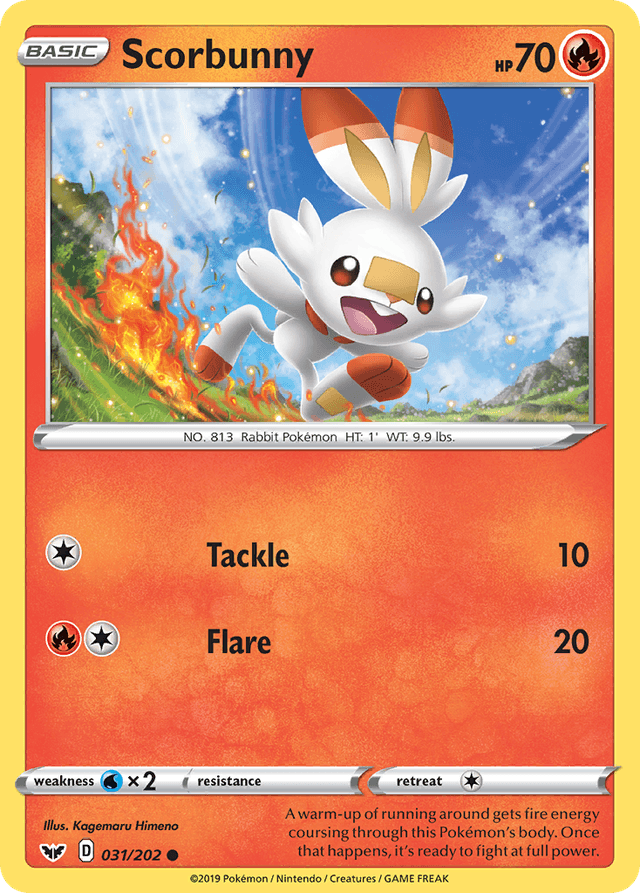 Carta Scorbunny 31/202 do set Sword & Shield — Pokémon TCG | Bynx