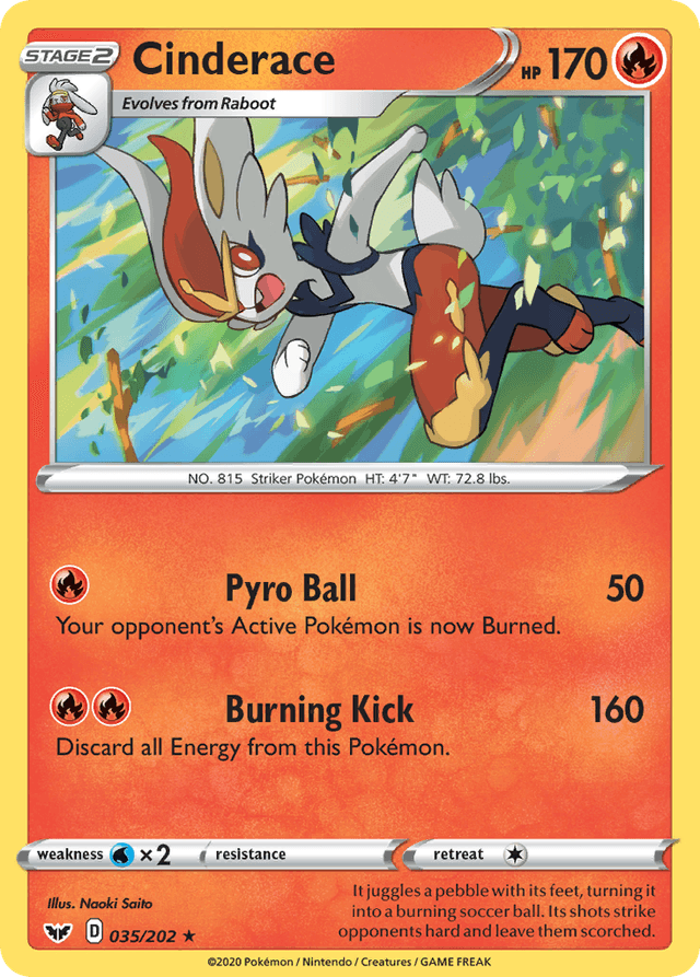 Carta Cinderace 35/202 do set Sword & Shield — Pokémon TCG | Bynx