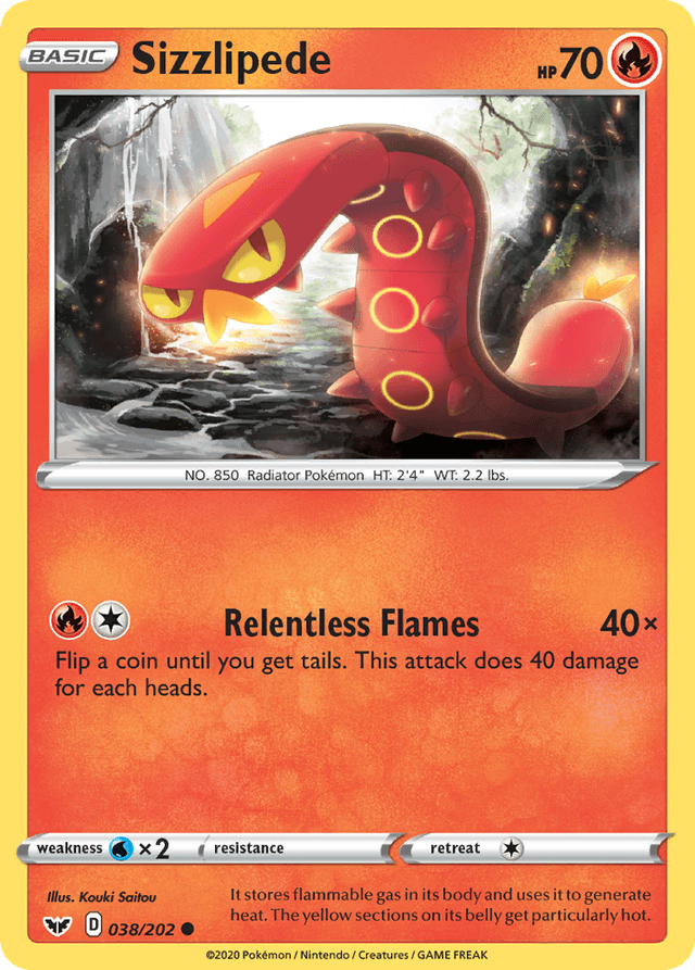 Carta Sizzlipede 38/202 do set Sword & Shield — Pokémon TCG | Bynx