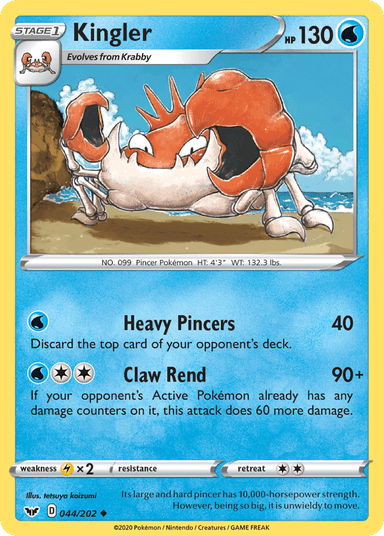 Carta Kingler 44/202 do set Sword & Shield — Pokémon TCG | Bynx