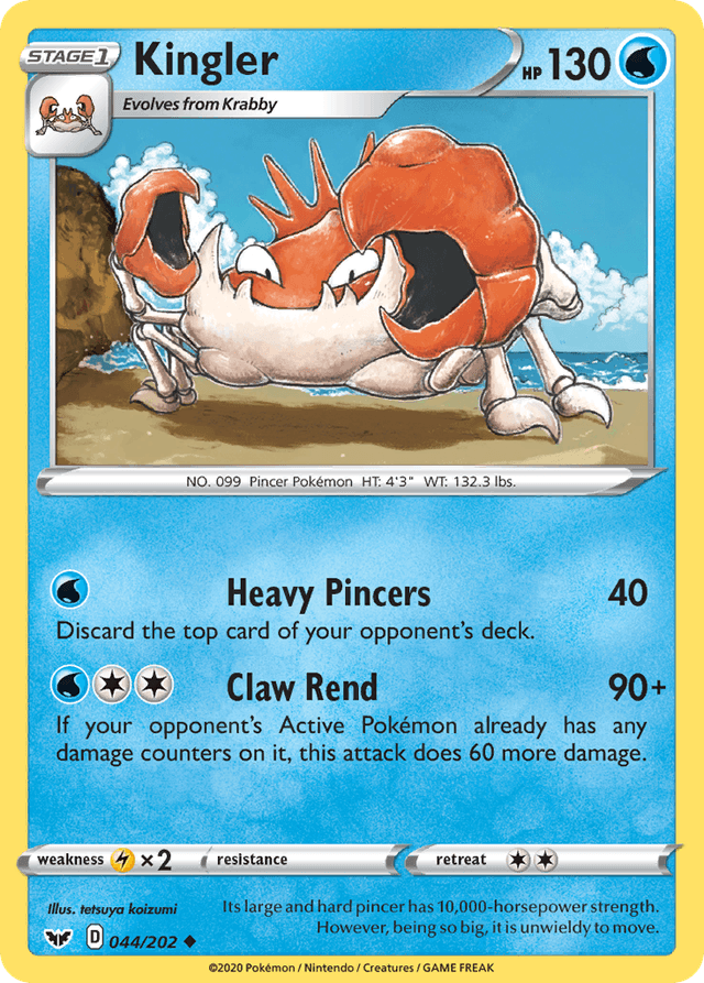 Carta Kingler 44/202 do set Sword & Shield — Pokémon TCG | Bynx