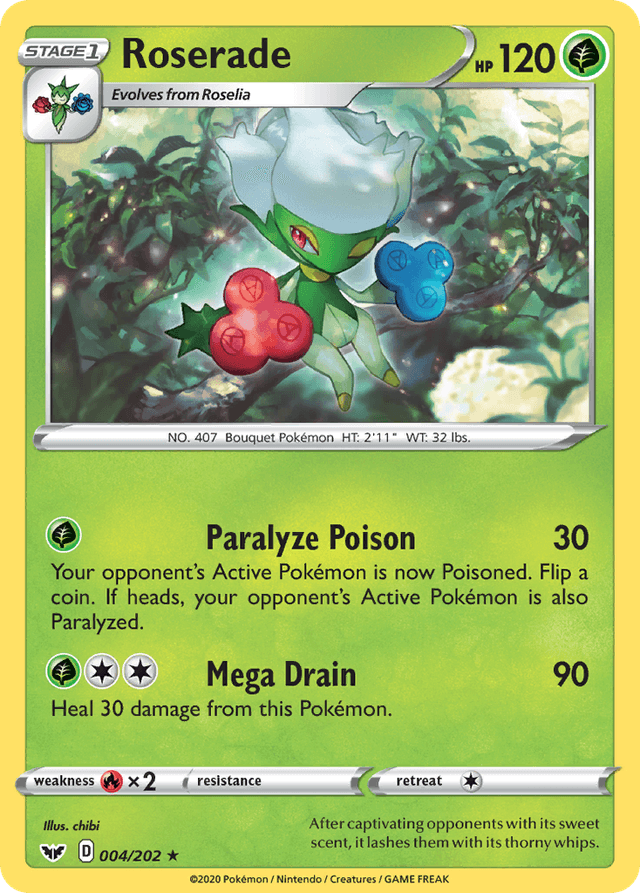 Carta Roserade 4/202 do set Sword & Shield — Pokémon TCG | Bynx