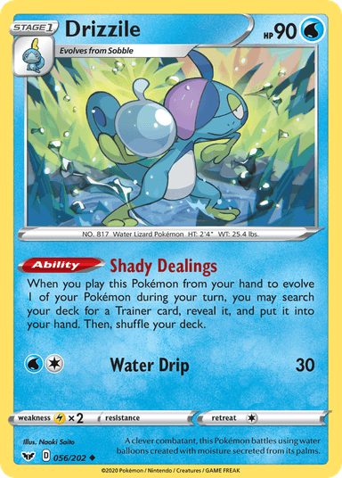 Carta Drizzile 56/202 do set Sword & Shield — Pokémon TCG | Bynx