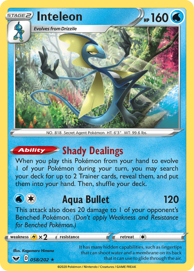 Carta Inteleon 58/202 do set Sword & Shield — Pokémon TCG | Bynx