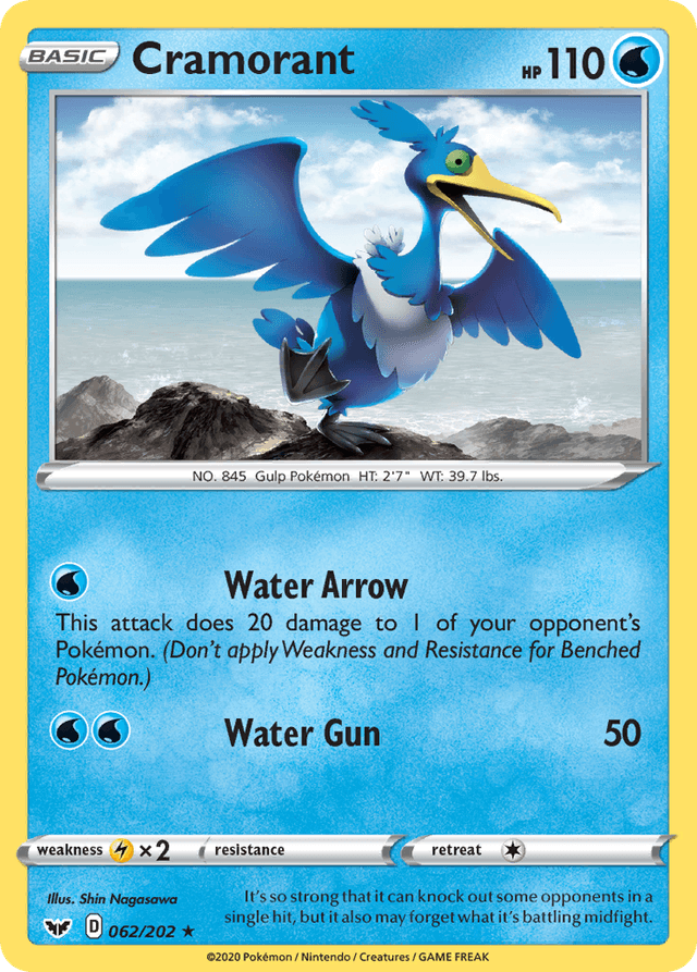 Carta Cramorant 62/202 do set Sword & Shield — Pokémon TCG | Bynx