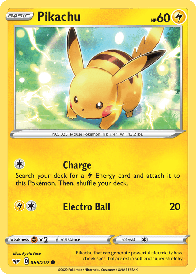 Carta Pikachu 65/202 do set Sword & Shield — Pokémon TCG | Bynx