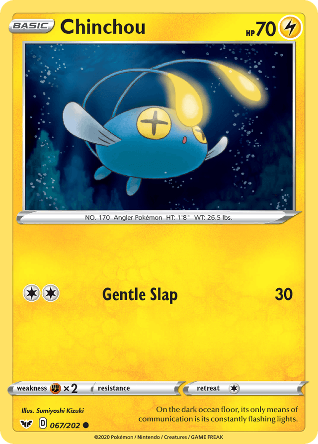 Carta Chinchou 67/202 do set Sword & Shield — Pokémon TCG | Bynx