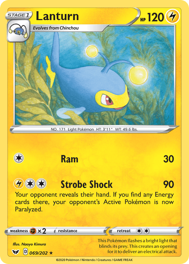 Carta Lanturn 69/202 do set Sword & Shield — Pokémon TCG | Bynx