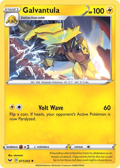 Carta Galvantula 71/202 do set Sword & Shield — Pokémon TCG | Bynx