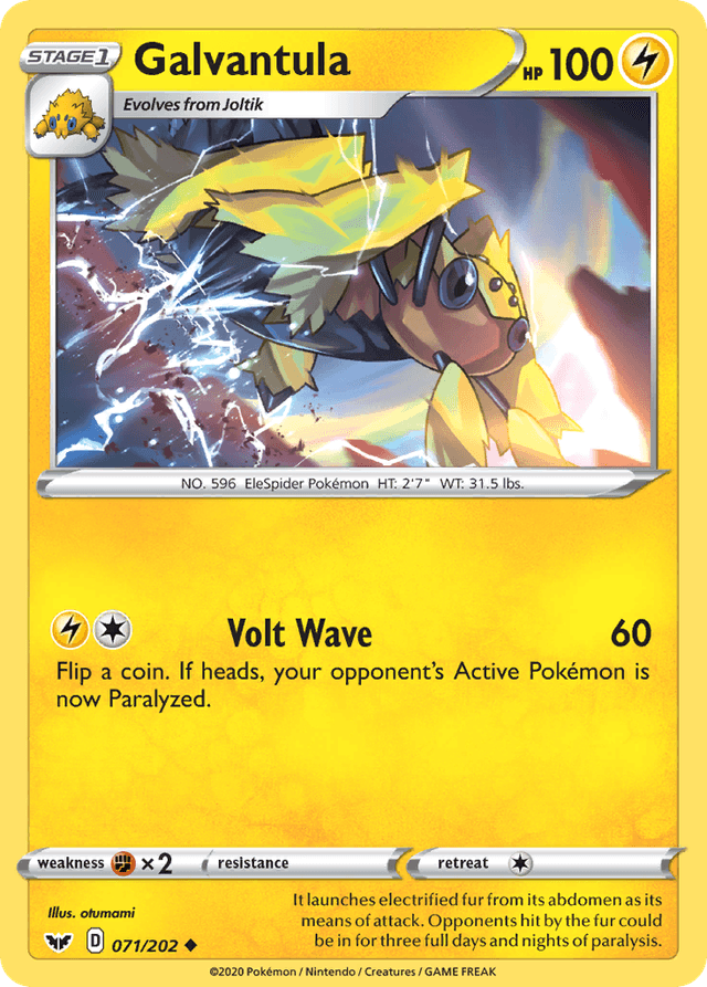 Carta Galvantula 71/202 do set Sword & Shield — Pokémon TCG | Bynx