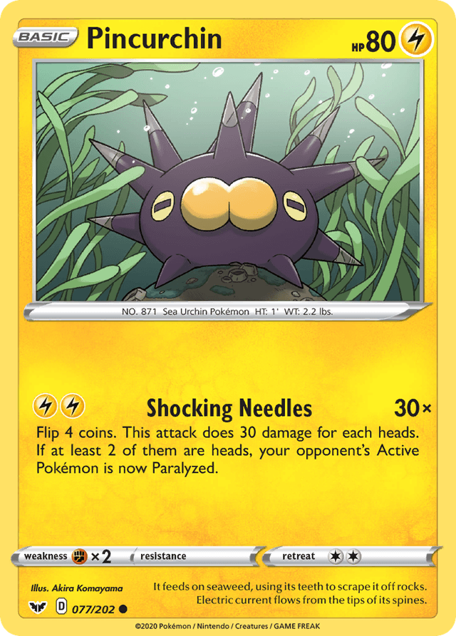 Carta Pincurchin 77/202 do set Sword & Shield — Pokémon TCG | Bynx
