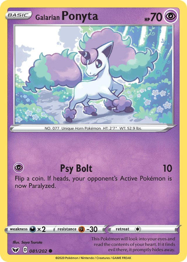 Carta Galarian Ponyta 81/202 do set Sword & Shield — Pokémon TCG | Bynx