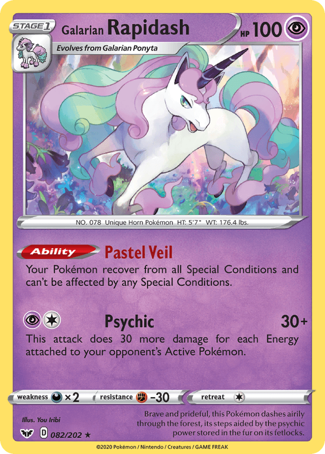 Carta Galarian Rapidash 82/202 do set Sword & Shield — Pokémon TCG | Bynx