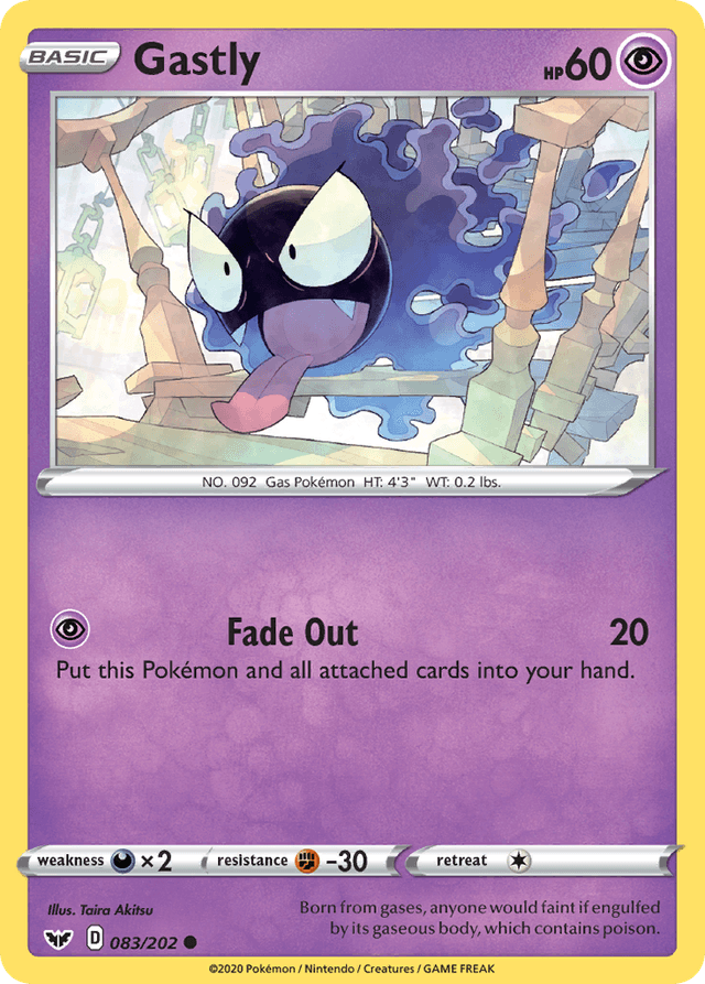 Carta Gastly 83/202 do set Sword & Shield — Pokémon TCG | Bynx