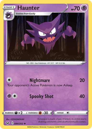 Carta Haunter 84/202 do set Sword & Shield — Pokémon TCG | Bynx